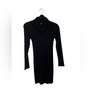 Black turtle neck mini long sleeve dress♥️